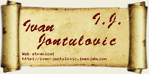 Ivan Jontulović vizit kartica